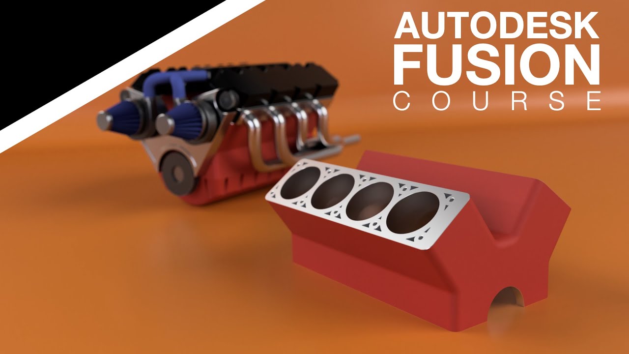 Курс Autodesk Fusion для начинающих 2A — Двигатель V8 — Блок двигателя (2025)