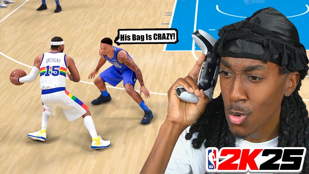 Работа с мешком с молодым Кармело Энтони в NBA 2k25. Играйте сейчас онлайн.