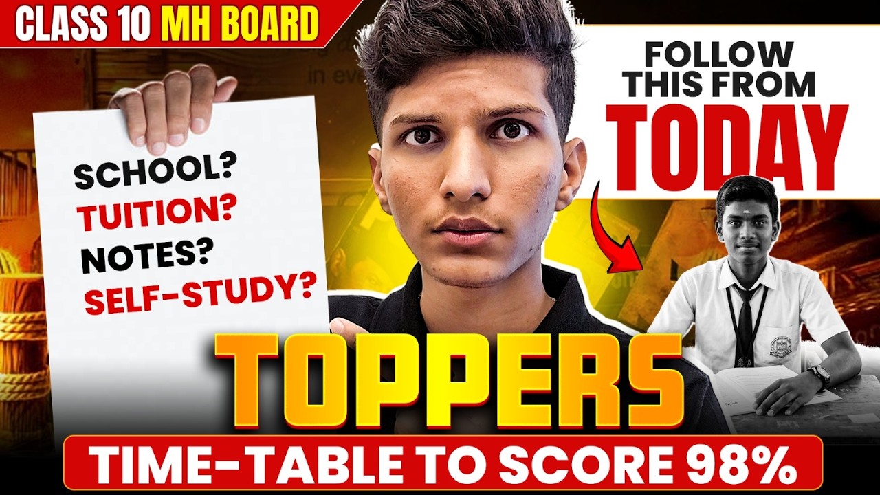Class 10 Topper Time Table to Score 98% 🔥 | School + Tuition + Self Study | Sawan Bhaiya MH Board