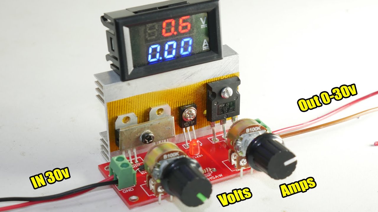 Powerful 0-30v 0-10A Bench Power Supply Circuit