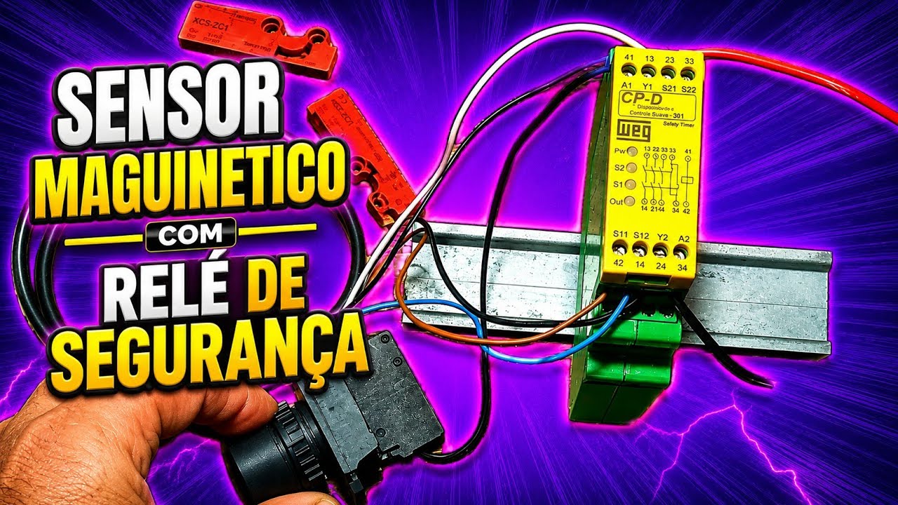 Como ligar um sensor magnético de quatro fios ao relé de segurança NR12