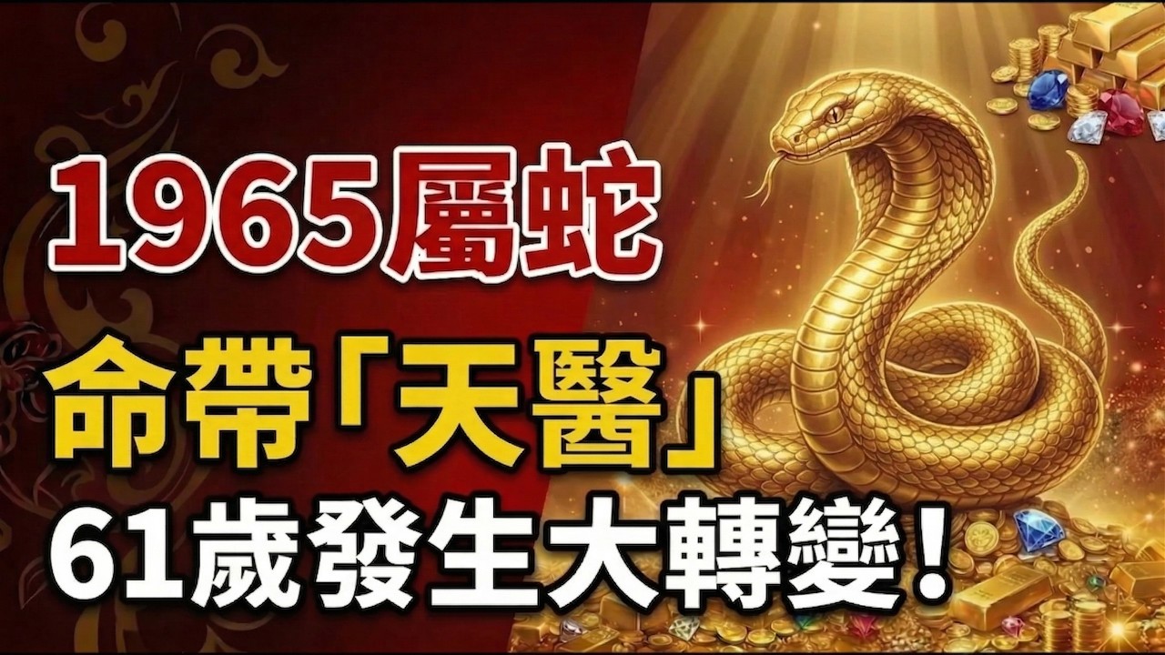 1965年屬蛇人必看：命中自帶「天醫」星，61歲後你的身體與財富將發生大轉變！#1965年屬蛇 #屬蛇2026運勢 #2026生肖蛇運程 #1965年生肖蛇 #屬蛇財運 #化解 #健康運勢 #生肖蛇