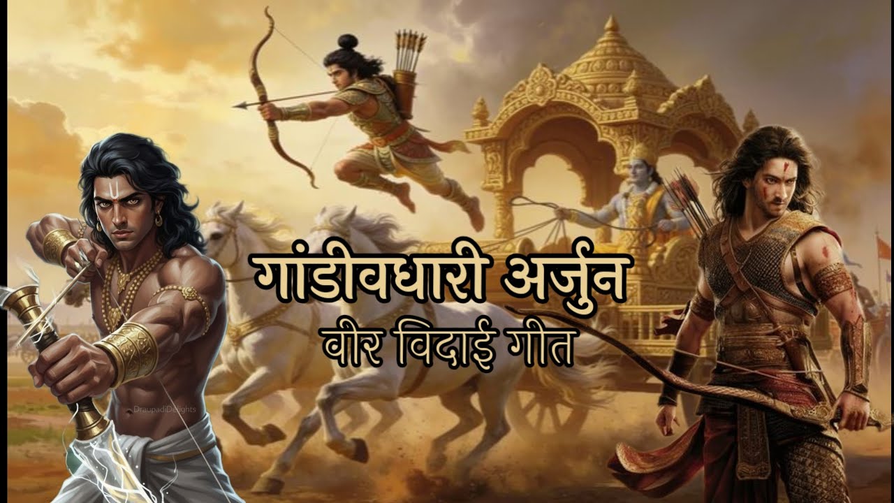 गांडीवधारी अर्जुन वीर विदाई गीत, अर्जुन महाभारत युद्ध की ओर प्रस्थान.