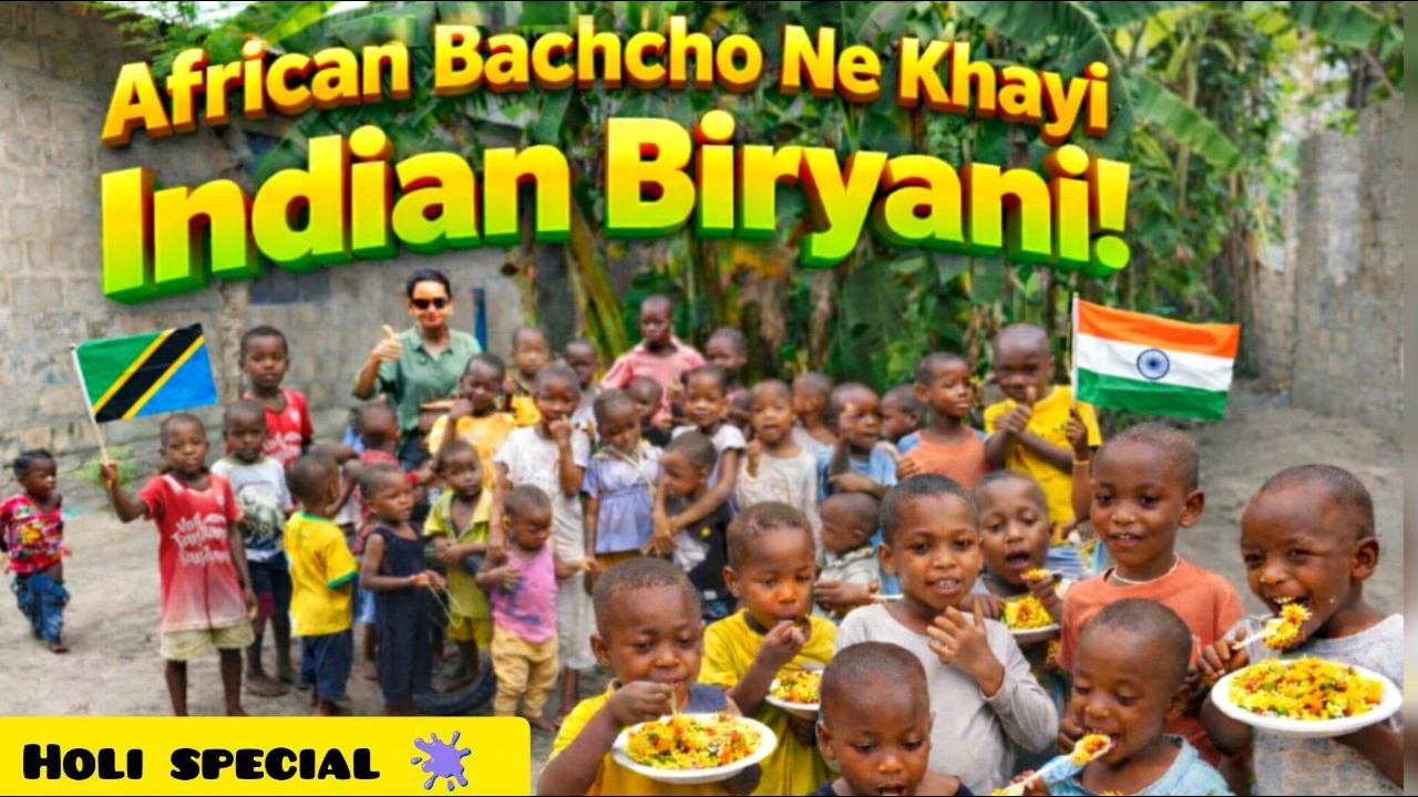 Indian Girl Cooked Veg Biryani for African Village Kids | Tanzania Village Life 🇹🇿 | 🇮🇳#vlog 