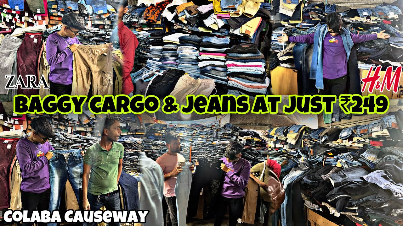 BRANDED BAGGY CARGO & JEANS JUST AT ₹249 😱|| MUMBAI FOUNTAIN MARKET 2023 @Rohitroyvlog13
