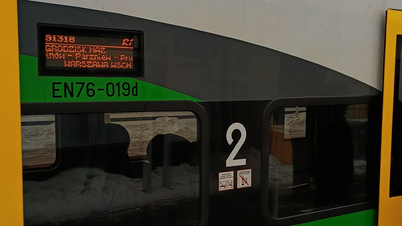 Przejazd Elfem EN76 - 019d na odcinku Brwinów - Parzniew 🎵 Podkute koła 🎵 