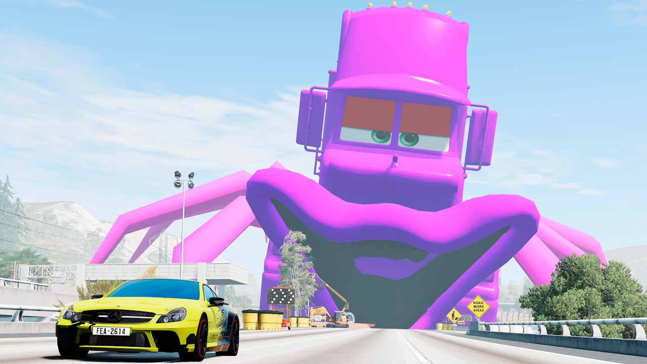 LIVE PLAY WITH THE MONSTER: WHO SURVIVES? CARS vs MONSTER GIANT MOUTH
