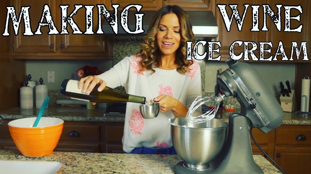 Making Homemade Wine Ice Cream