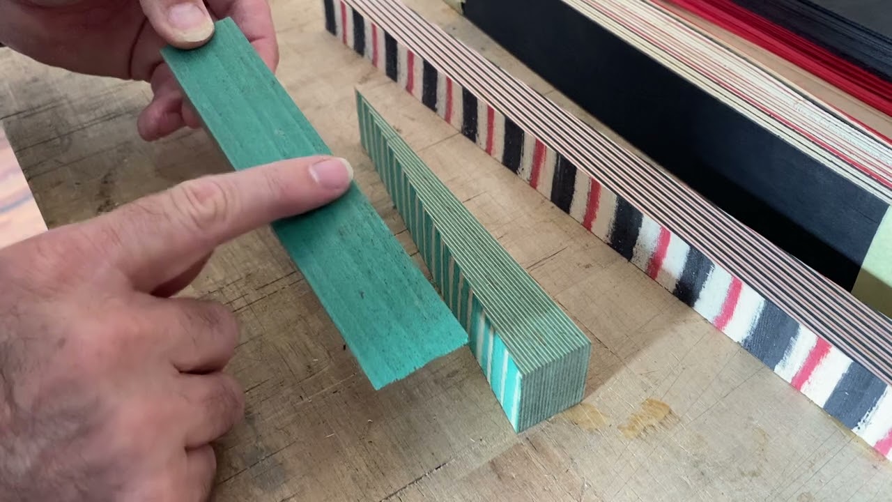 Making the herringbone for the rosette for a classical or flamenco guitar
