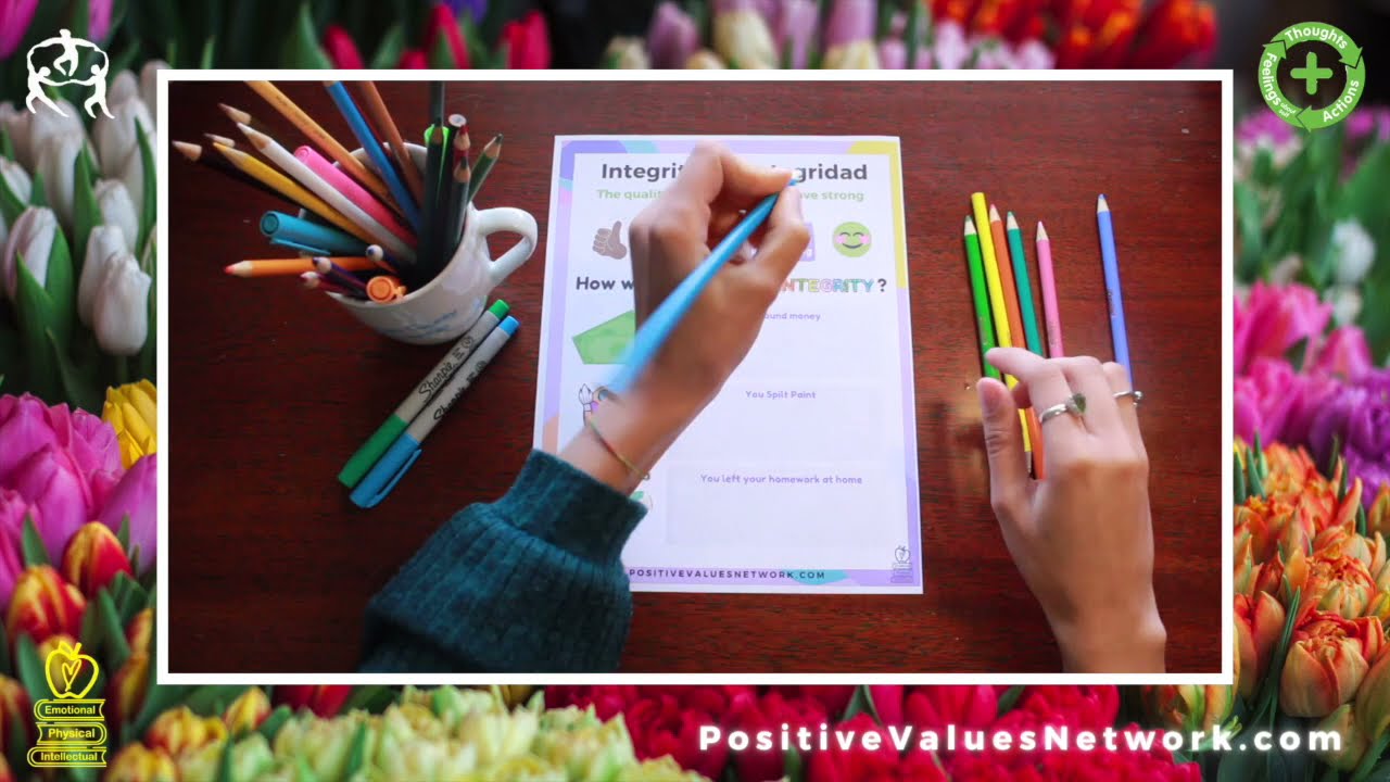 PositiveValuesNetwork.com ACTIVITY Week 31 🍎 INTEGRITY💡INTEGRIDAD🥰.