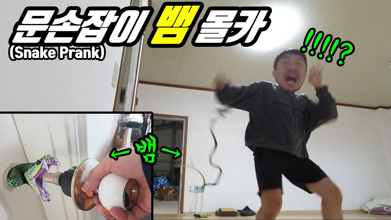 몰카 ) 화장실 문을 열었는데 뱀이 튀어나온다면!? ㅋㅋㅋ 뱀몰카 (폭소바겐)