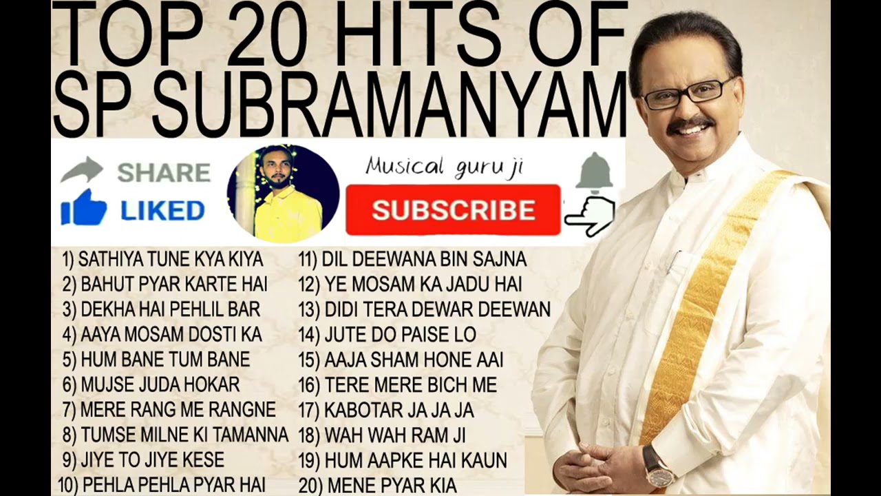 S P Balasubramaniam Hindi Songs Jukebox | Top 20 Evergreen Hits - SP Balasubramaniam