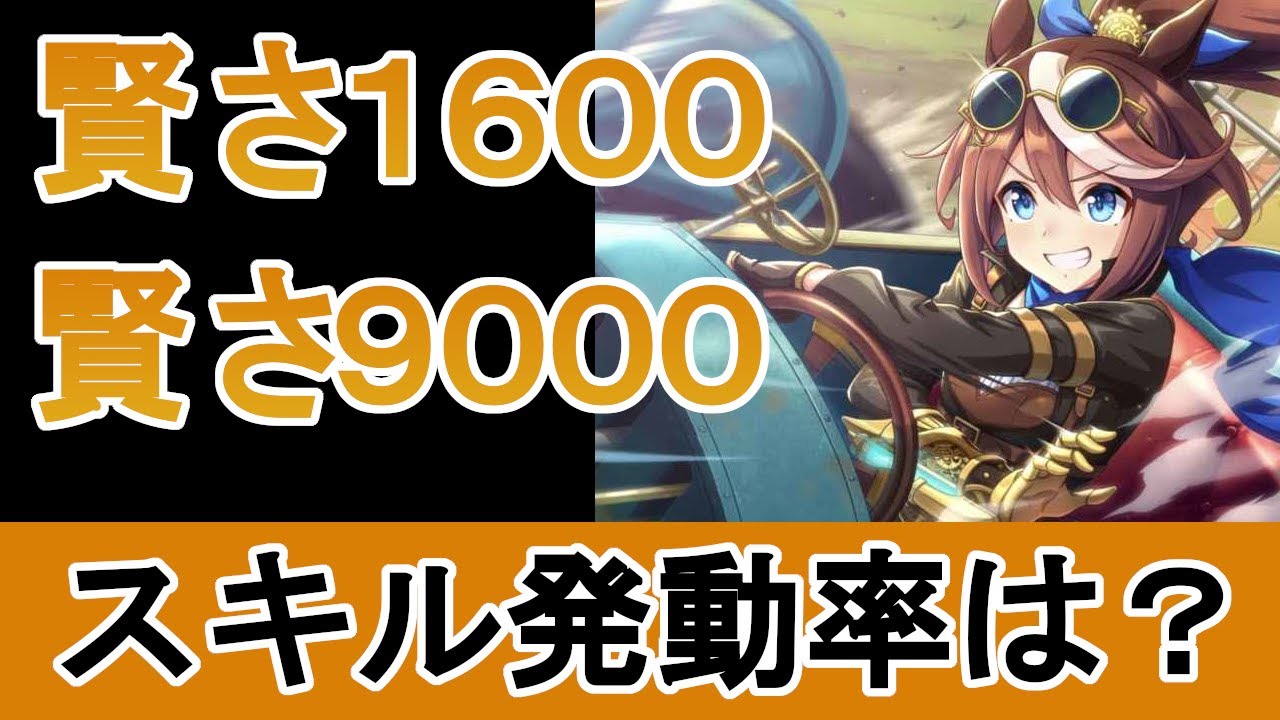 【ウマ娘】賢さ1600のときのスキル発動率は意外と低い！？賢さ1200のときなどと比較してみました！クリオグリの回復スキルが３つとも発動する確率も解説！