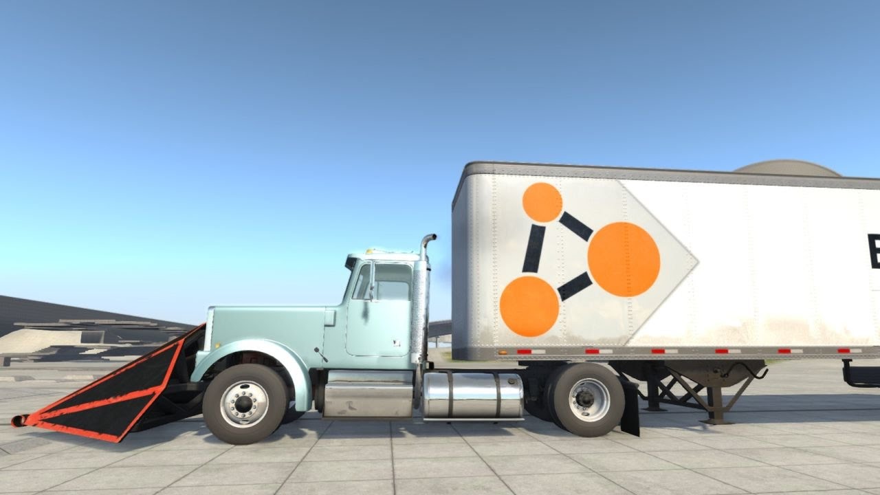 BeamNG Drive - Plow T65 Semi Truck + Semi Trailer Suspension Test