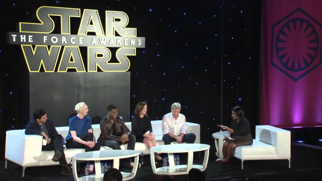 Star Wars The Force Awakens's Harrison Ford, Oscar Isaac, Gwendoline Christie, John Boyega