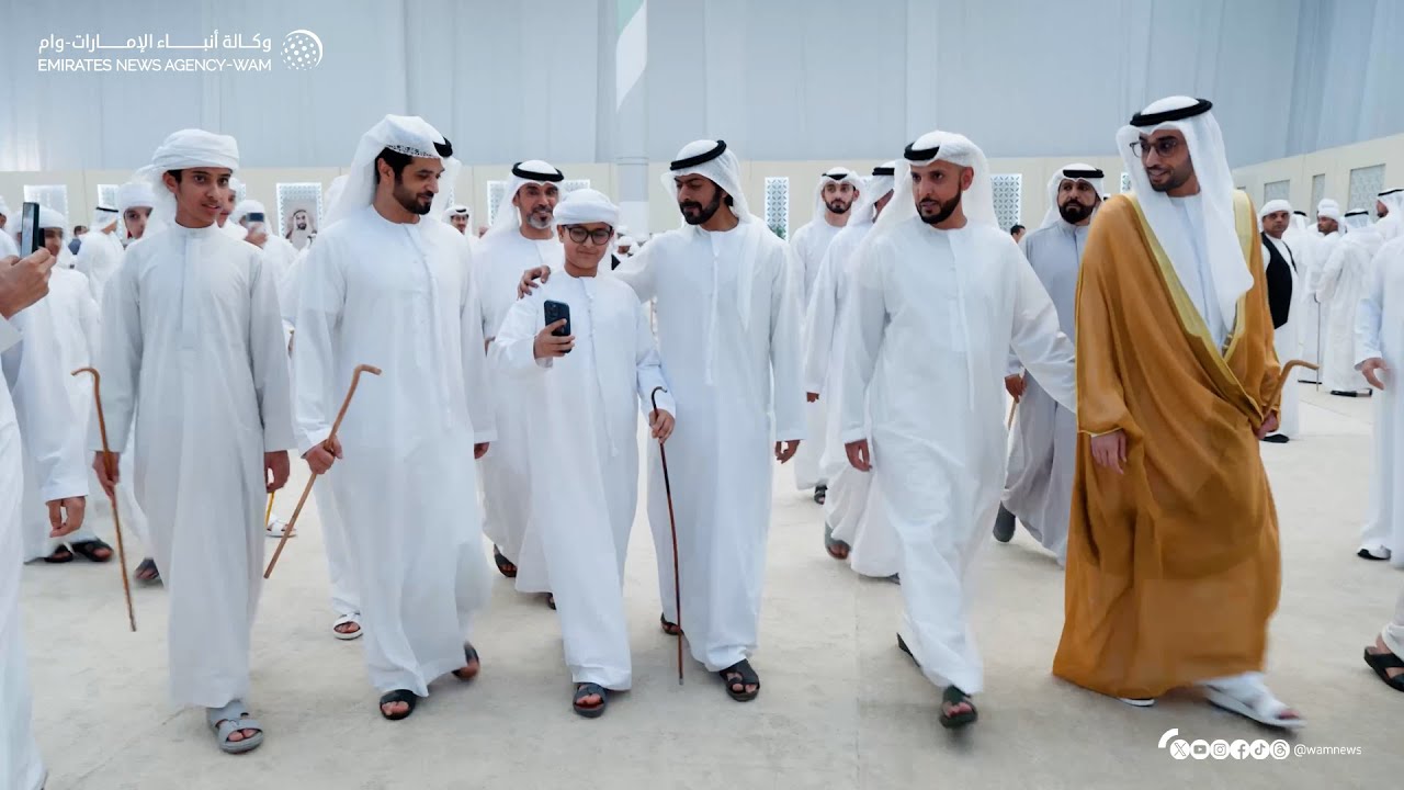 خليفة بن طحنون بن محمد يحضر حفل استقبال بمناسبة زفاف حمد حميد الشامسي