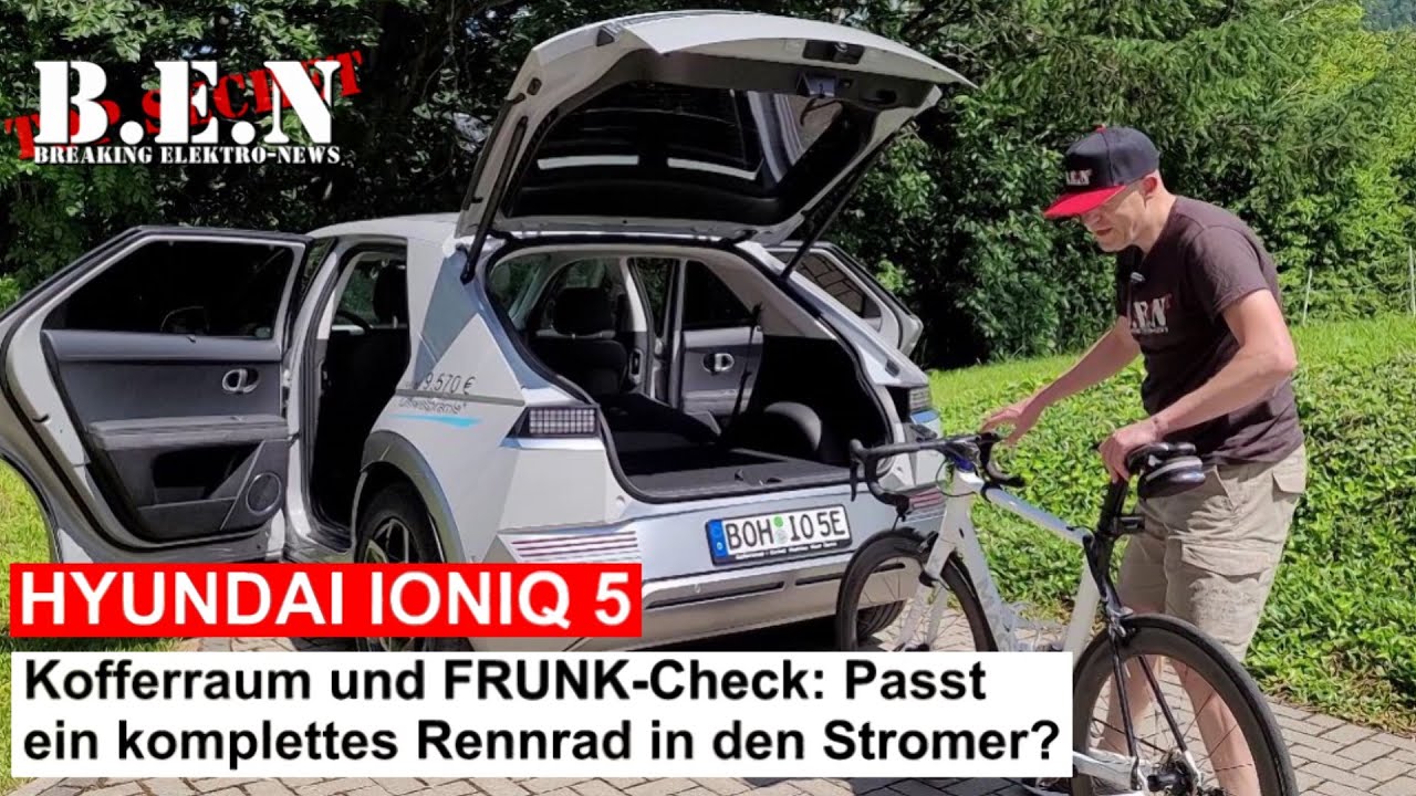 Hyundai IONIQ 5 Kofferraum und Frunk im Check: Wie viel Platz ist da und passt ein Rennrad hinein?