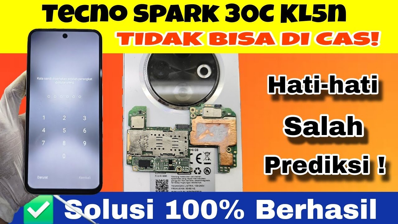 Tecno Spark 30C KL5n TIDAK BISA DI CAS! ✅ Solusi 100% Berhasil | Cek Ini Dulu Sebelum Ganti Konektor