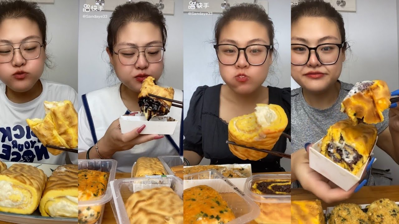 sandaye 01 TIGER SKIN ROLL CAKE JAMBON CAKE MUKBANG