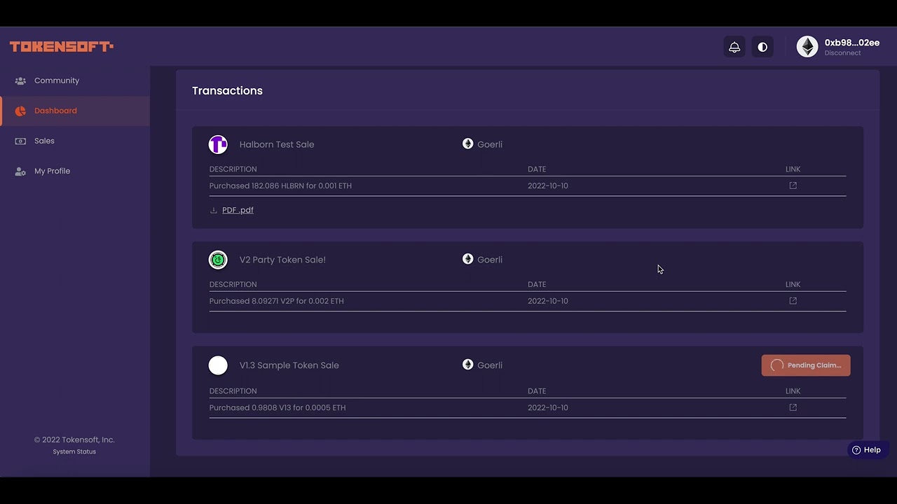 Starfish Finance IDO claiming tutorial on Tokensoft