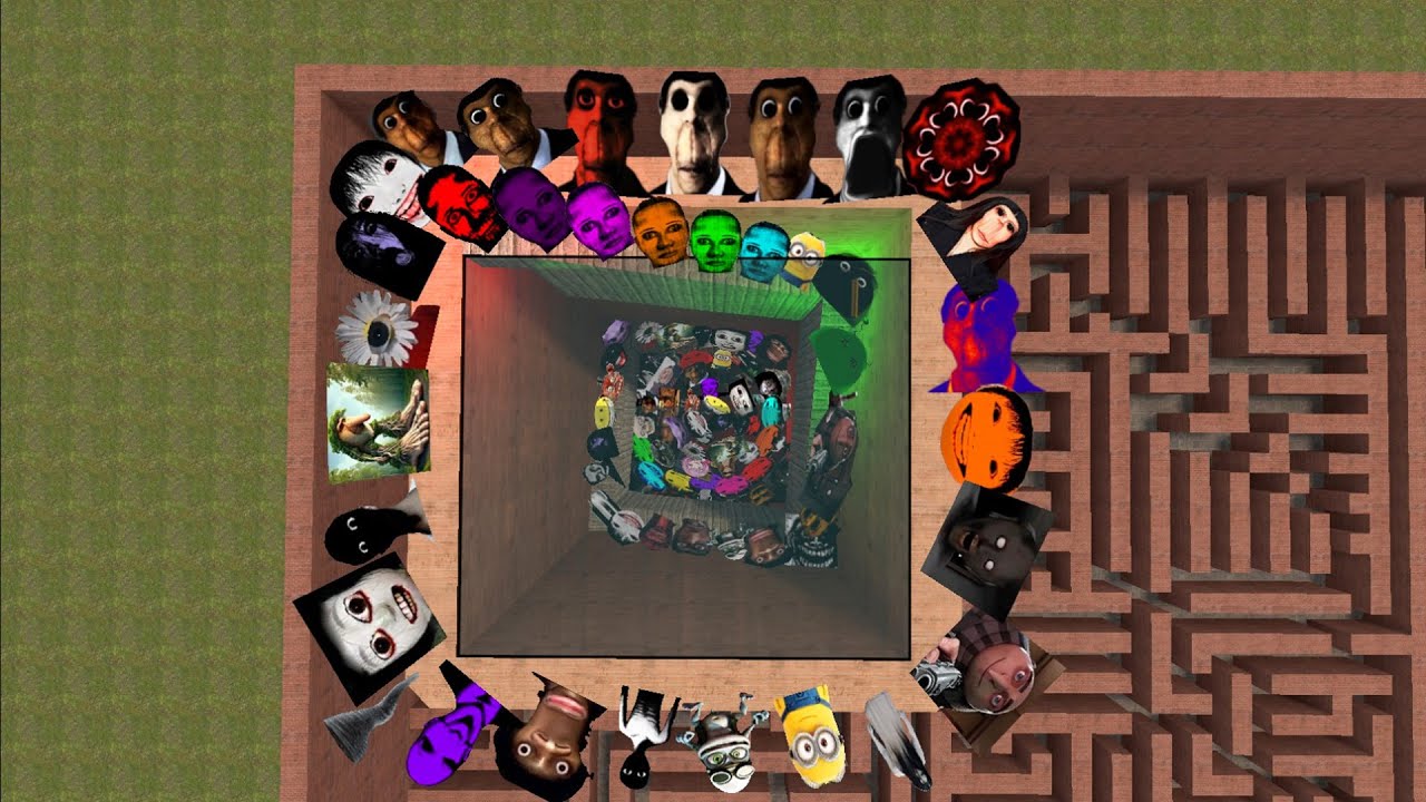 AUUGHH OBUNGA BIG ANGRY MUNCI SKIBIDI TOILET AND UNLIMITED NEXTBOTS IN BIGMAZE