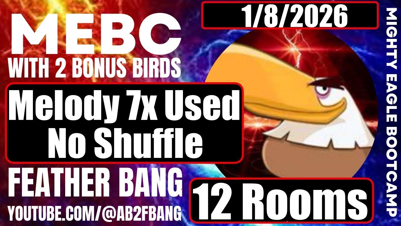 Angry Birds 2 AB2 Mighty Eagle Bootcamp Mebc 1/8/2026 with 2 extra birds Melody 7X Used No Shuffle