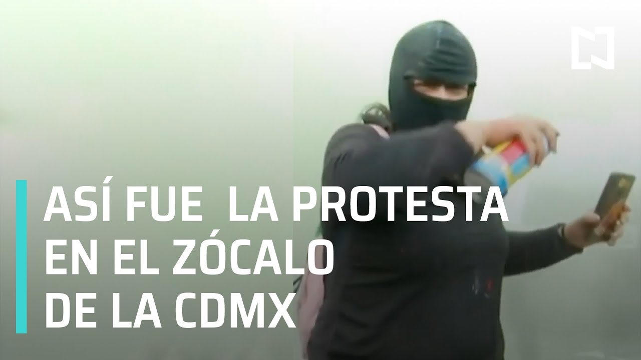 Así fue la protesta de feministas en el Zócalo - En Punto