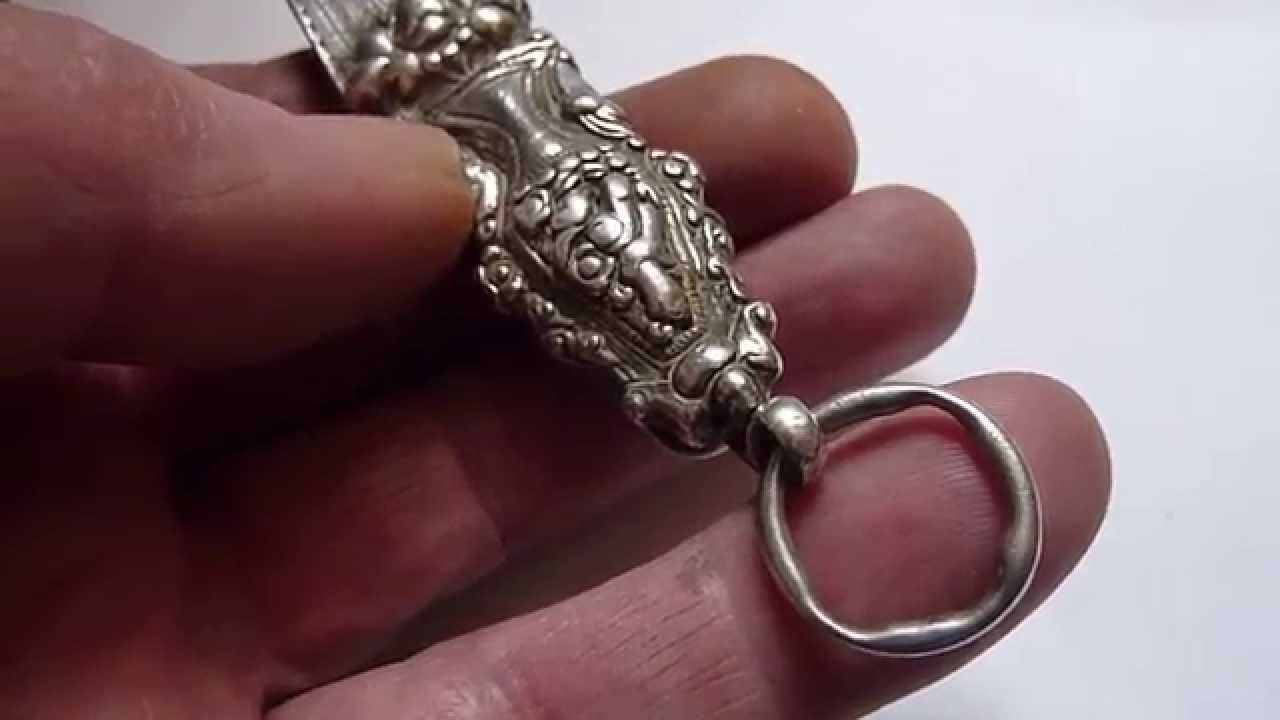 Antique/18th Century Chinese Silver Belt Hanger. Chop Marks