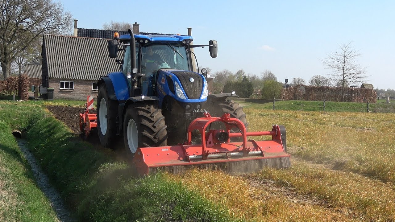 Groenbemester onderwerken met New Holland T7.270 + Tehnos klepelmaaier & Maschio SC frees (2019)