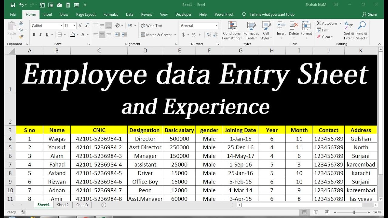 how to create&nbsp;employee&nbsp;database&nbsp;in excel