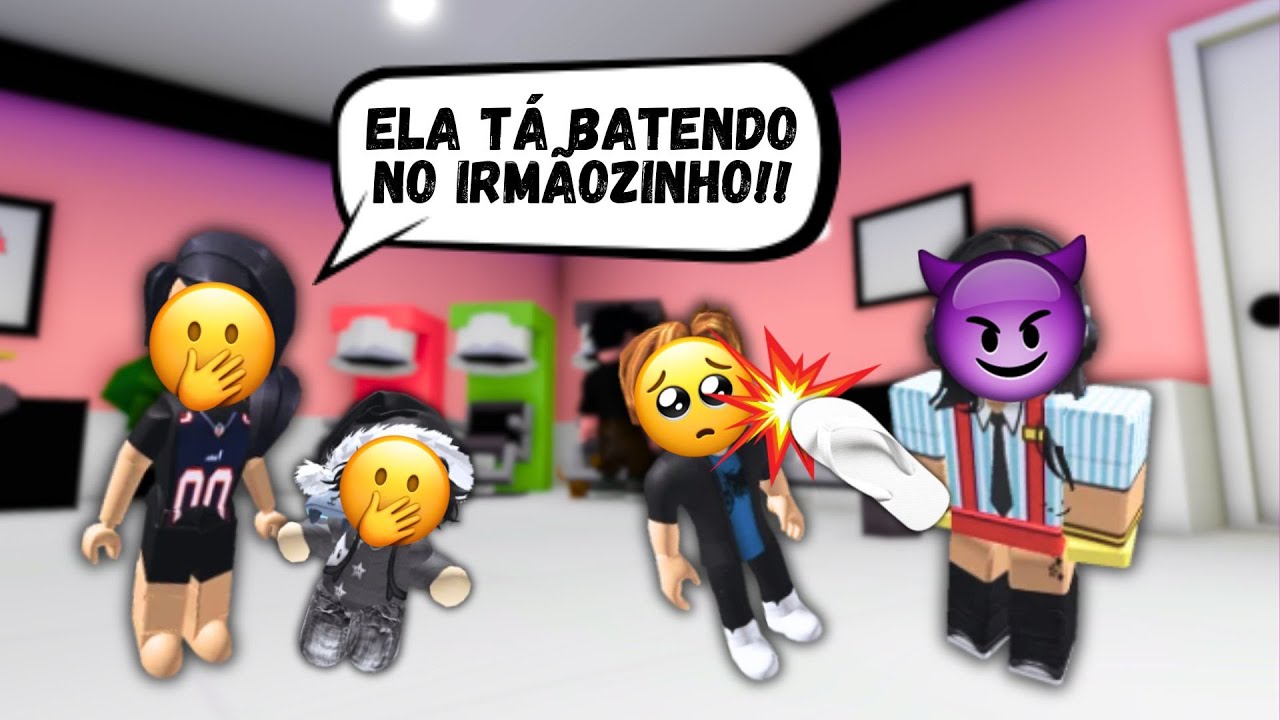 Ela batia na cara do irmãozinho mais novo com um chinelo !! - HISTÓRIA DE ROBLOX