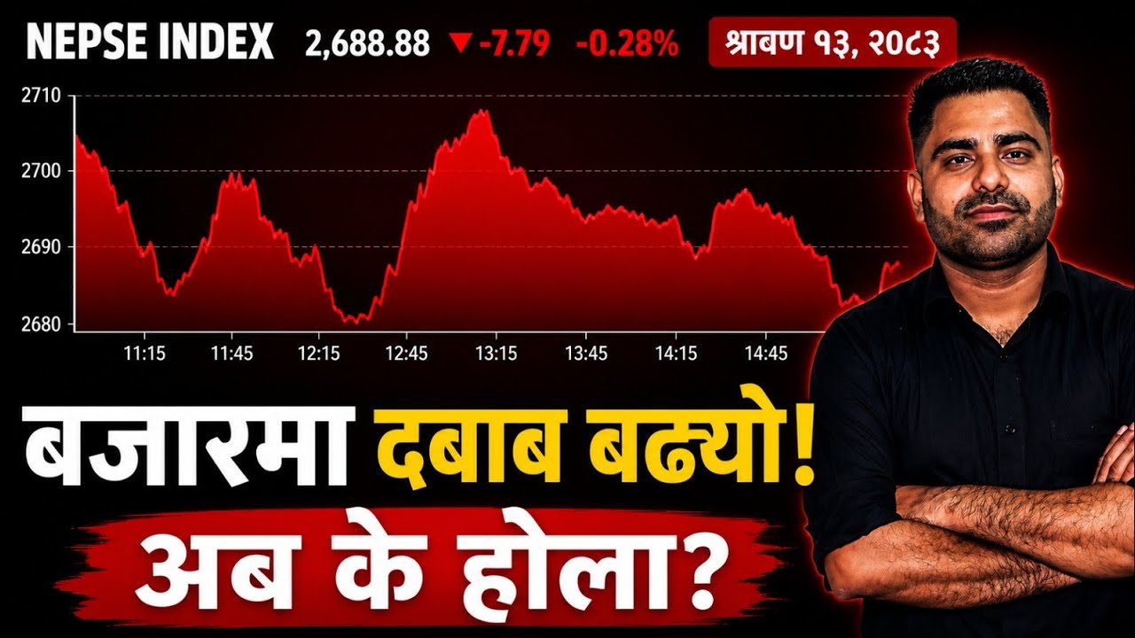 2083-04-13 आज 2688.88 ले घत्यो!! SELLING PRESSURE!! | Nepse Analysis by Amit Jha | Investment Guru