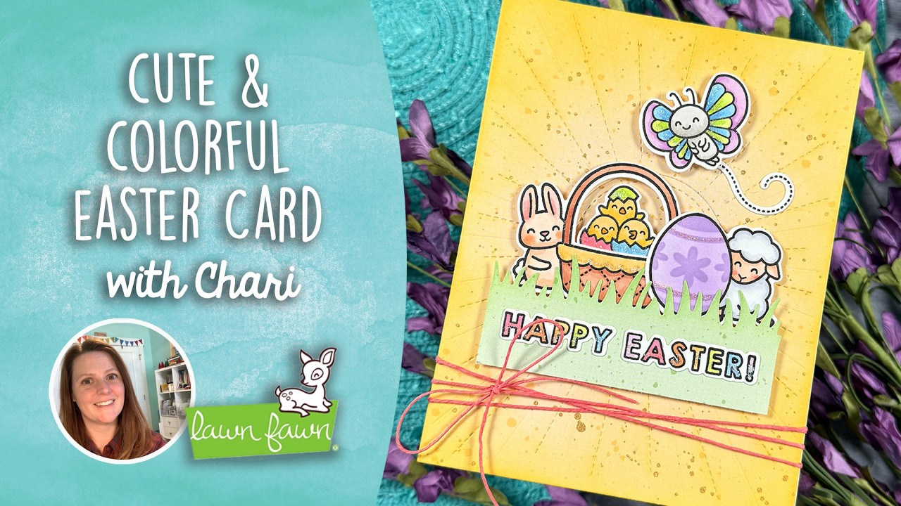Cute & Colorful Easter card with Chari