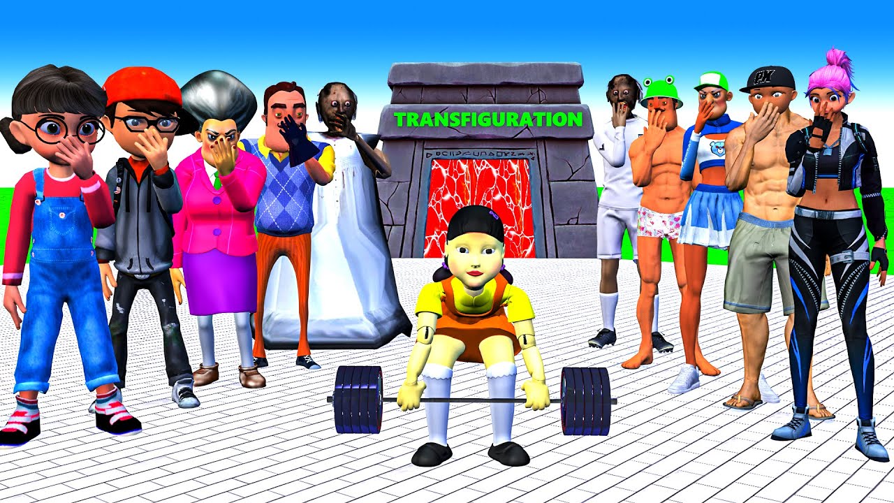 Scary Teacher 3D vs Squid Game Troll Dresses Sports Squid Girl Nice or Error 5 Times Challenge
