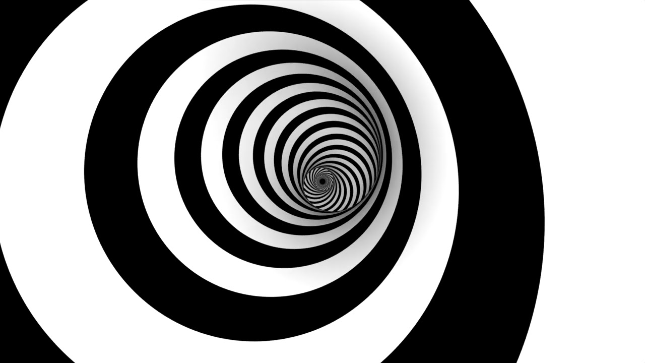 Hypnotic Spiral Loop Black and white 60 mins silent HD