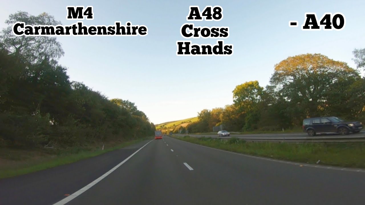 A drive with us production 04/09/23 M4 Carmartshire - A48 - Cross Hands - A40 driving Wales at dusk