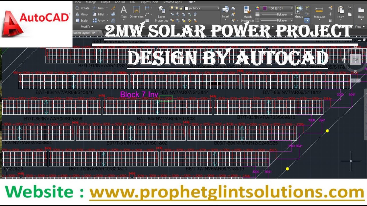 2MW Solar Power Project Layout Design by AutoCAD | Autocad | Layout Design by AutoCAD