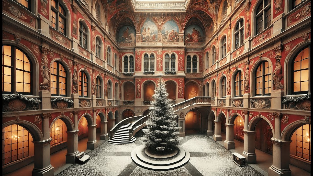 Silent Hours 4K | Cozy European Christmas Courtyard Ambience 🎄✨ | Inspired by Basel