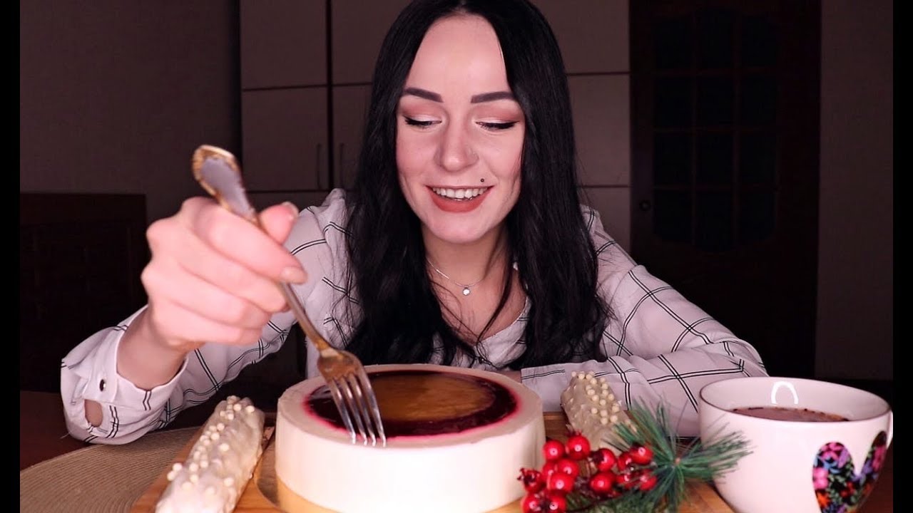 MUKBANG | Торт, эклеры | Cake, eclairs | не ASMR