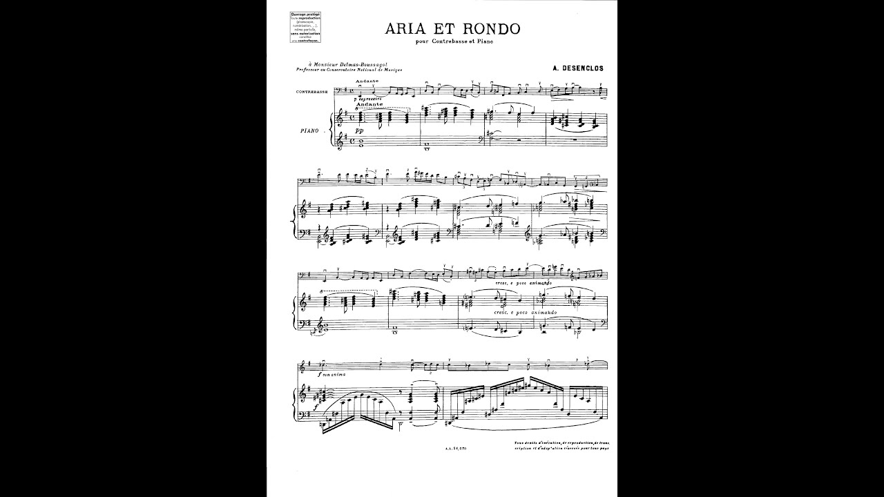 Alfred Desenclos – Aria et Rondo (contrebasse et piano)
