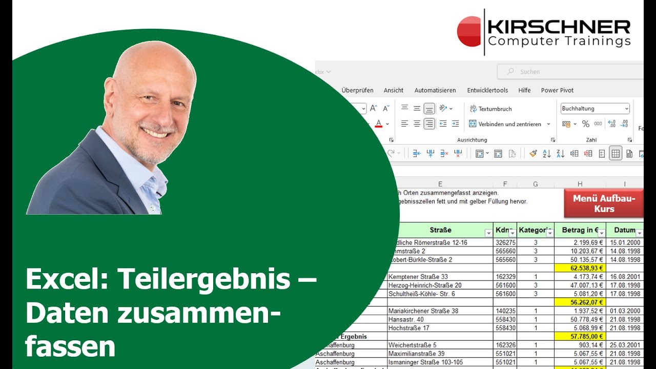 Excel Teilergebnis Daten nach bestimmten Kriterien zusammenfassen