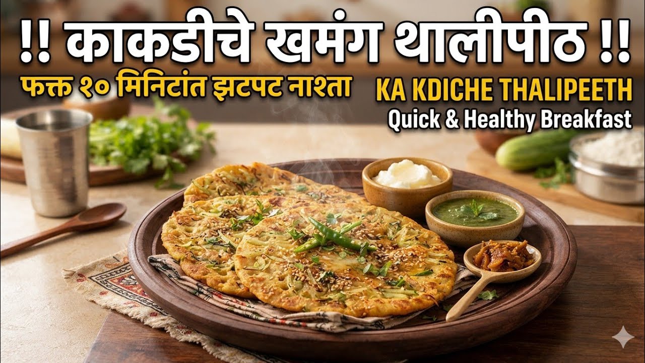 खमंग थालीपीठ काकडी चे | मिक्स पीठाचे काकडीचे थालीपीठ  kakadi che Thalipeet | Cucumber Thalipeet