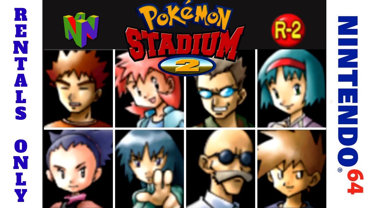 Все битвы лидеров спортзалов Канто — Pokemon Stadium 2 — без комментариев (Nintendo 64, раунд 2, ...