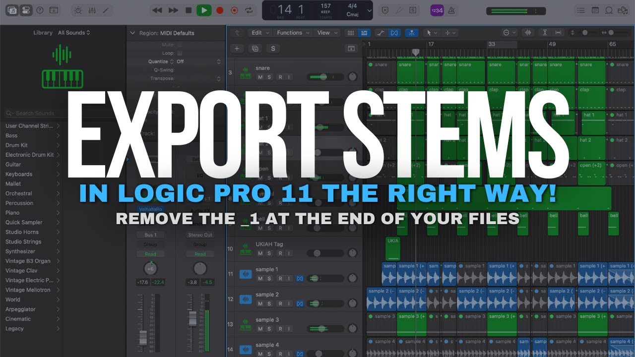 How To Properly Export Stem Files In Logic Pro 11 (Remove The _1 Symbol)