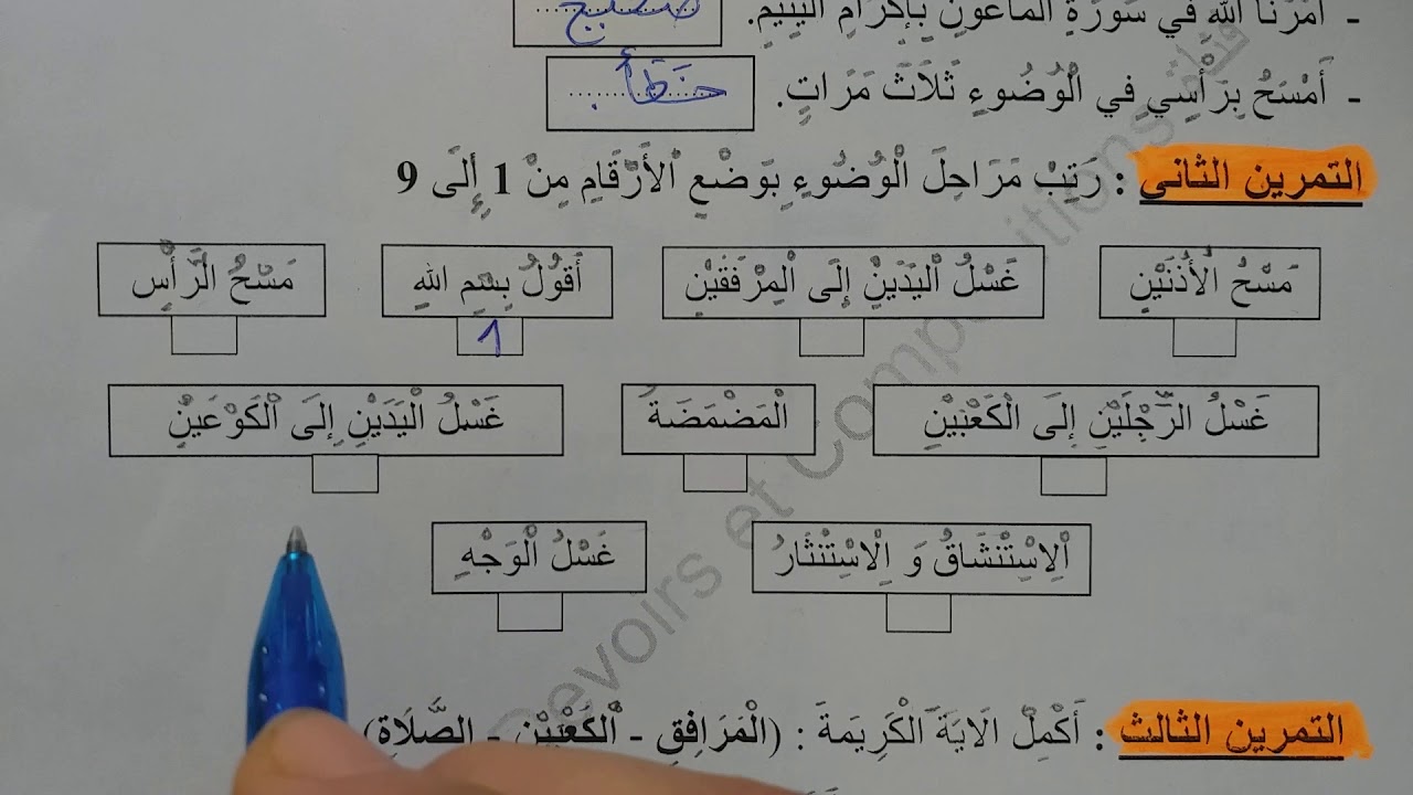 السنة الثانية ابتدائى حل اختبار في التربية الإسلامية النمودج 7 الفصل الثاني الجيل الثانى