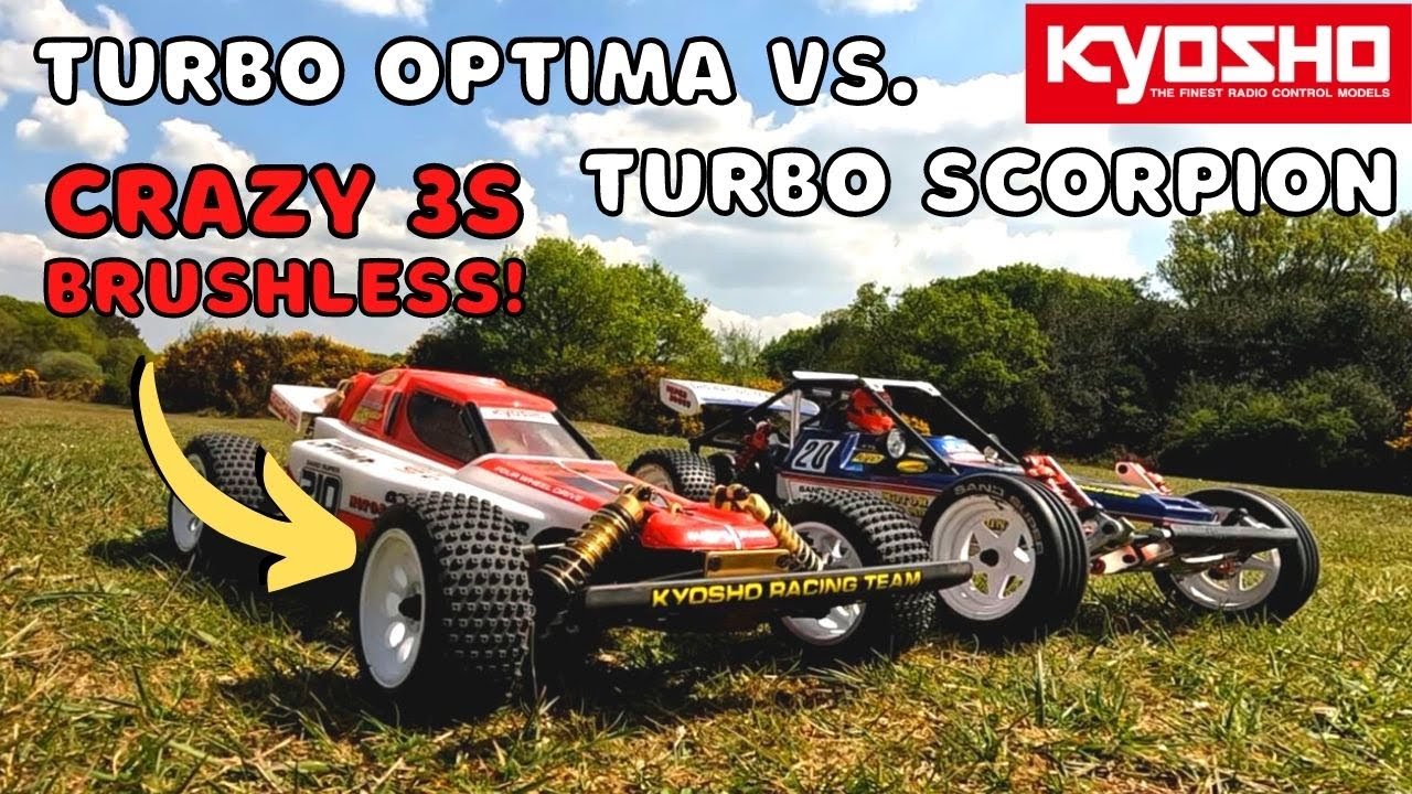 Kyosho Turbo Optima vs. Turbo Scorpion. Retro 80's RC's with Brushless Power!