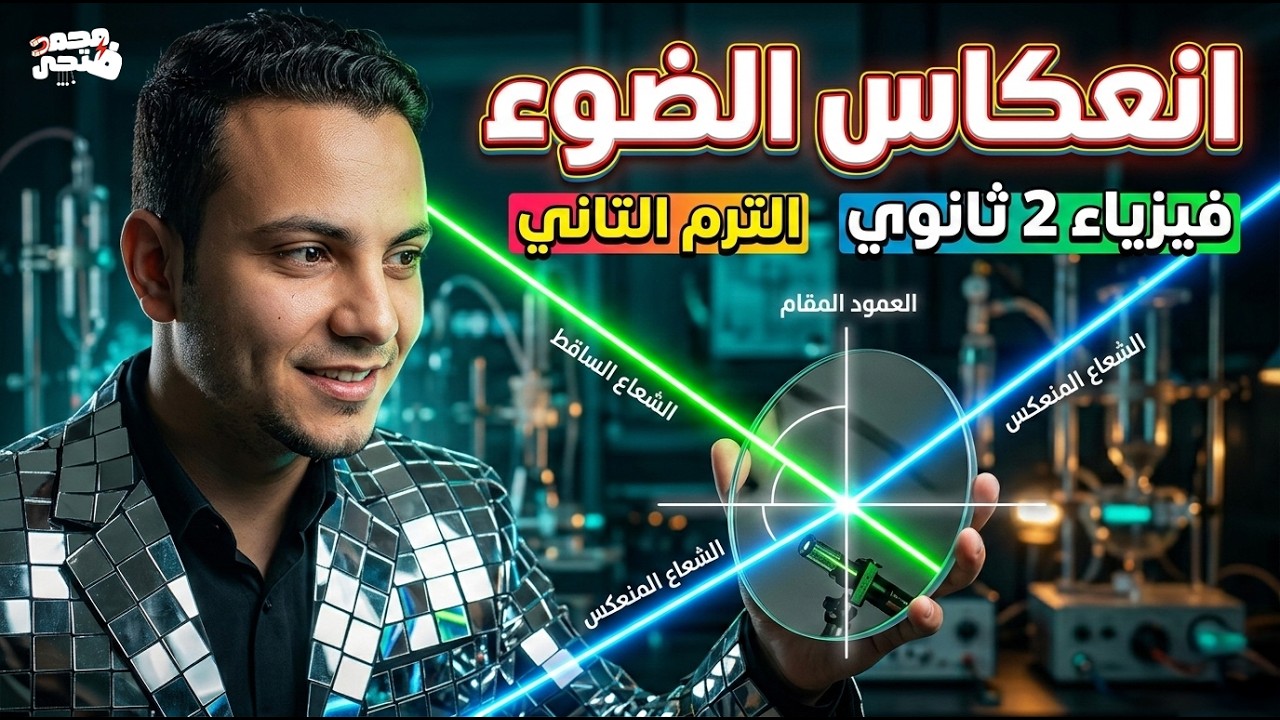 فيزياء تانية ثانوي 2026 | شرح درس (الانعكاس) كاملاً - المنهج الجديد الترم الثاني