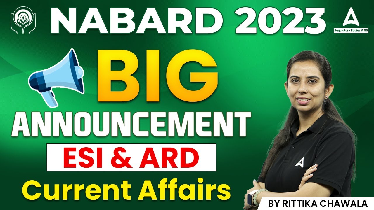 NABARD 2023 | ESI and ARD Current Affairs Preparation | Rittika Chawla