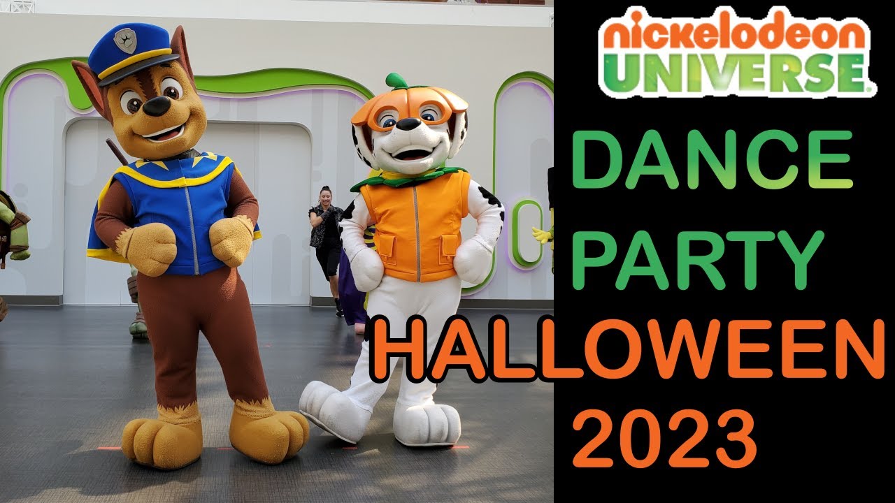 Paw Patrol's CHASE and MARSHALL in Halloween Dance Party at Nickelodeon Universe (American Dream)