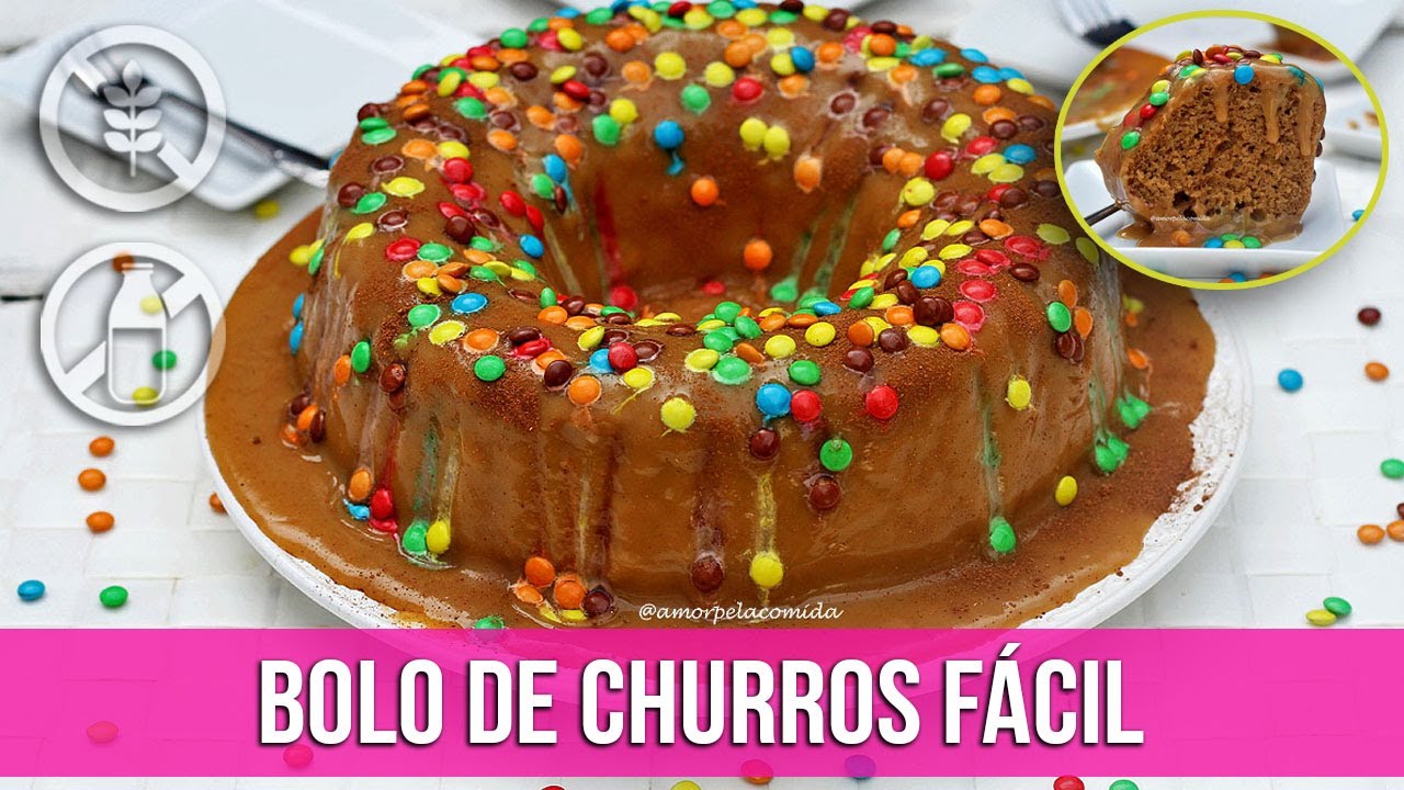BOLO DE CHURROS FÁCIL SEM TRIGO SEM LACTOSE